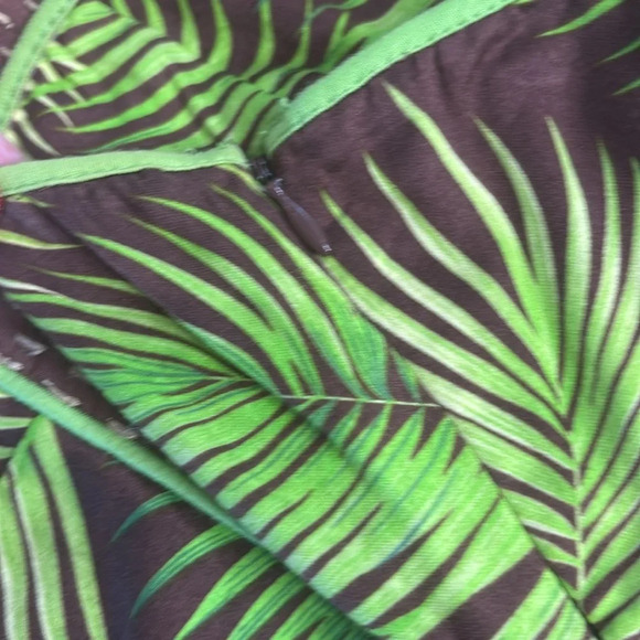 EUC Free People Tropical Palm Fern Strapless Swing Dress Size 12 - Picture 9 of 11